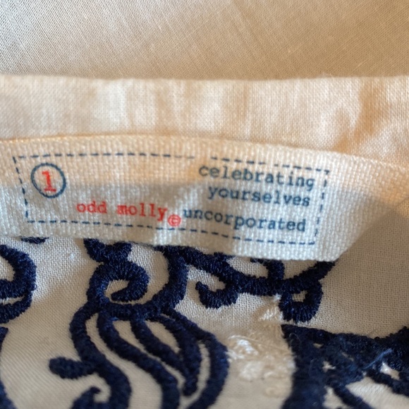 Odd Molly Boho Embroidered Blouse Shirt Long Sleeve size S - Picture 5 of 7